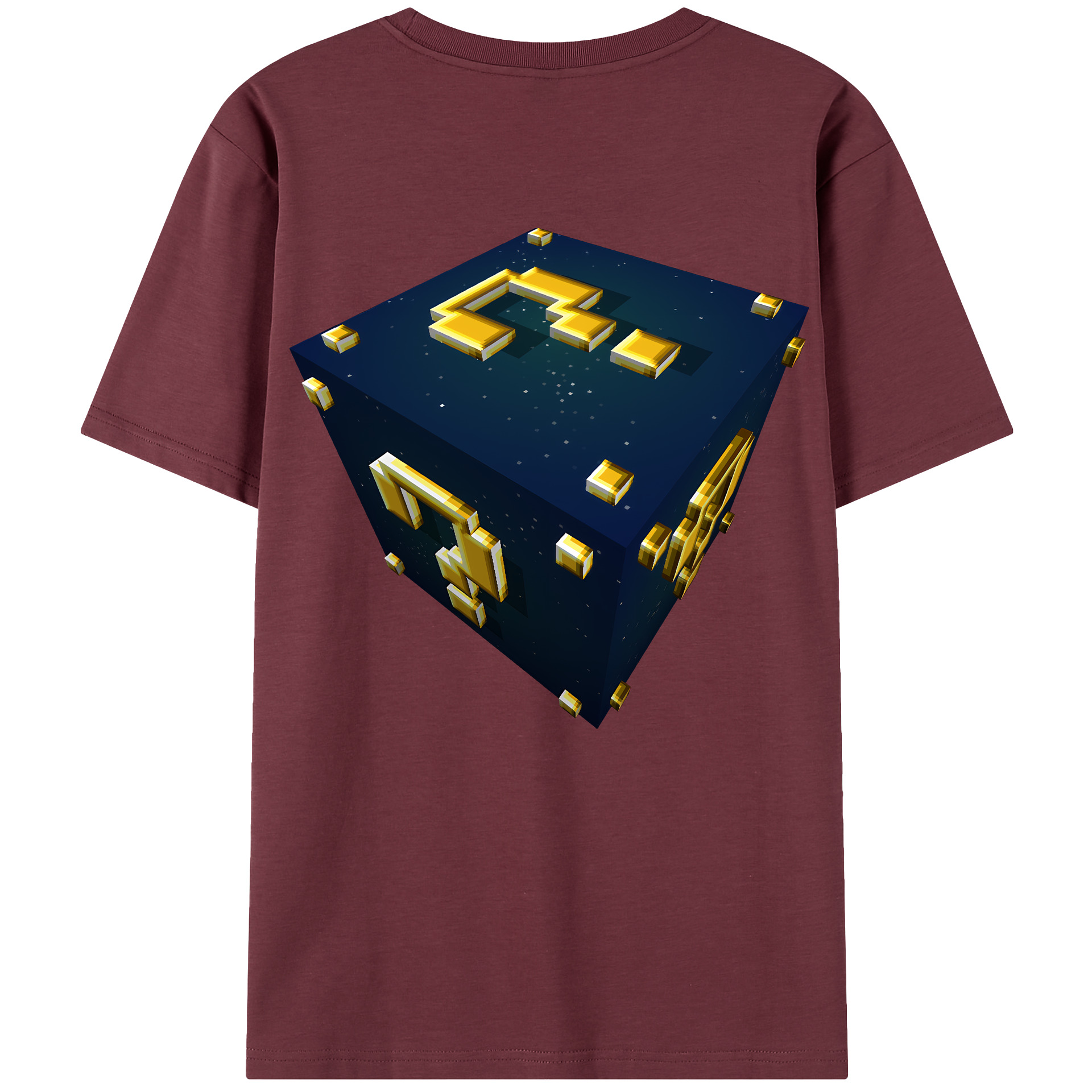 （画像用） マインクラフト ブロックの世界 Minecraft MC Block world 綿100％半袖Tシャツ（背面プリント）